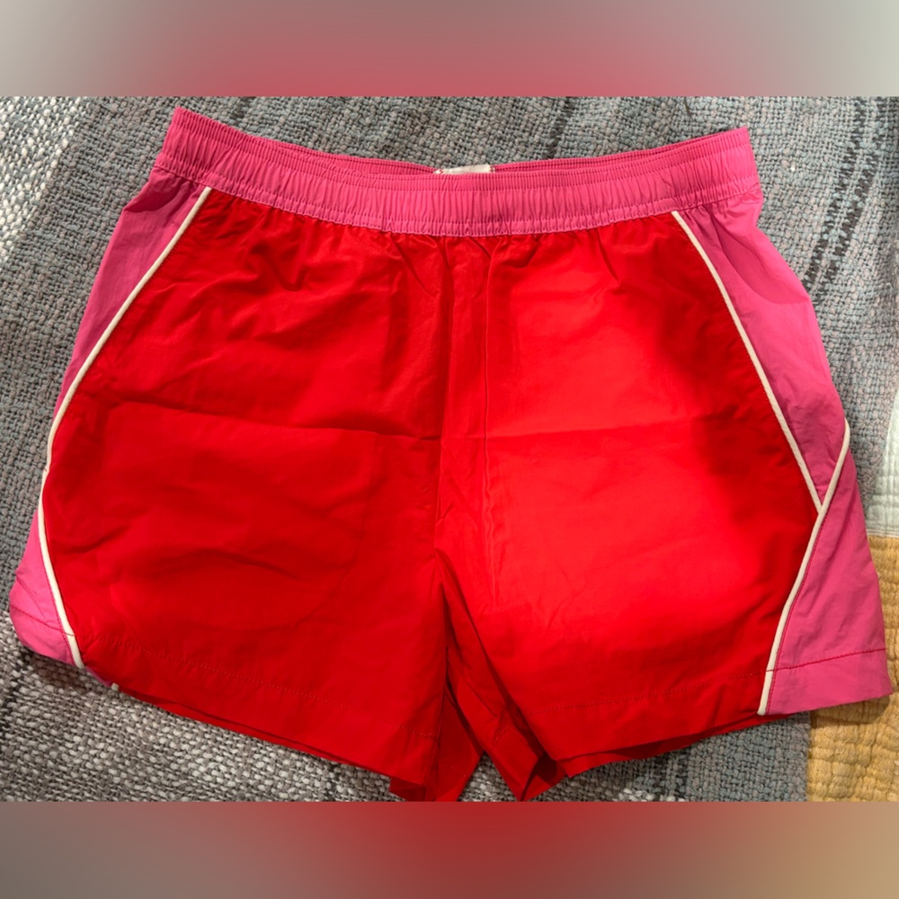 BDG Athletic Shorts in Red and Pink
